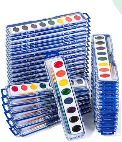 Mr. Pen- Washable Watercolors, 36 Pack, 8 Colors with Paint Brush, Bulk Watercolor Paint Set, Water Color Painting Kids, Watercolors for Kids and Adults