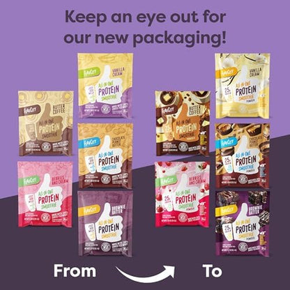 FlavCity Grass Fed Whey Protein Powder - Variety Pack - 25g Protein & 10g Collagen - 5 Single Serve Packets - Made with Organic Reishi & Cordyceps - Gluten Free & No Added Sugars