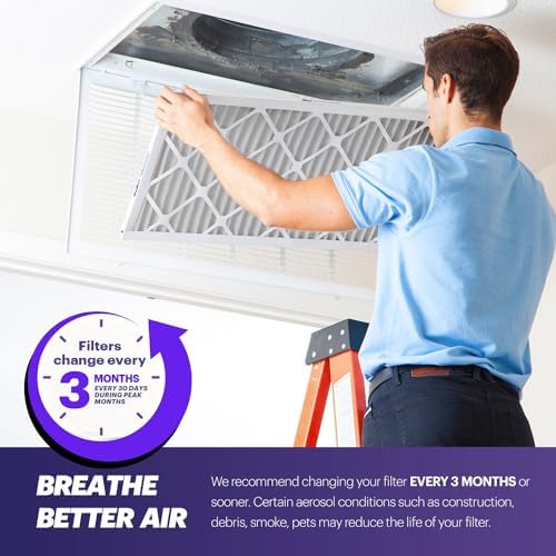 BNX TruFilter 16x24x1 Air Filter MERV 8 (6-Pack) - MADE IN USA – Dust & Pet Defense Pleated Air Conditioner HVAC AC Furnace Filters for Dust, Pet, Mold, Pollen MPR 600 – 700 & FPR 5