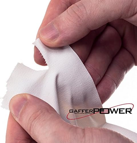 Gaffer Power Real Professional Premium Grade Gaffer Tape Made in The USA - White 2 Inch X 30 Yards - Heavy Duty Gaffer's Tape - Non-Reflective - Multipurpose - Better Than White Duct Tape