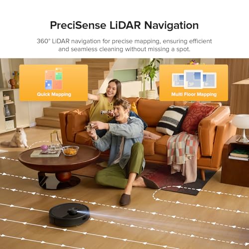 roborock Q7 M5 Robot Vacuum and Mop Combo, 10,000Pa HyperForce Suction, Robotic Vacuum Cleaner, Dual Anti-Tangle System, APP-Controlled Mopping, LiDAR Navigation, for Pet Hair and Carpet, Black