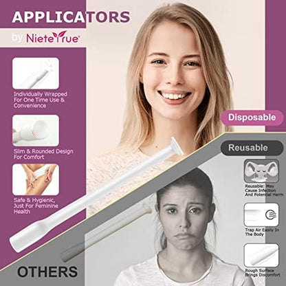 (60 Counts) Nieteyrue Suppository Applicator for Women Fit to Size 00 Cap-sules Soft Tip Auxiliary Tool for Pills Feminine Care Tablet Applicators Individually Wrapped