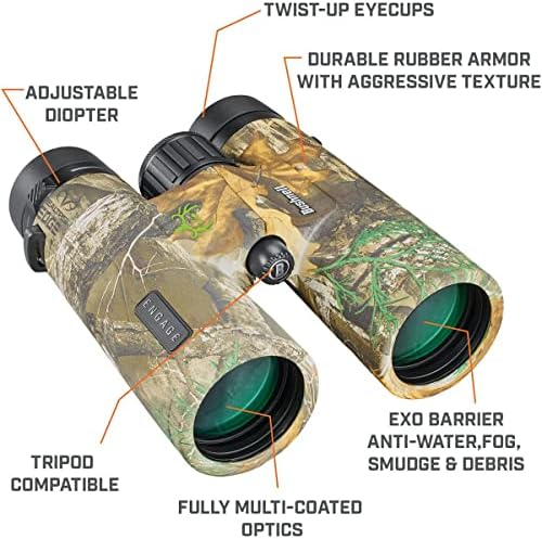 Bushnell Engage X 10x42mm Binoculars, IPX7 Waterproof and Lightweight Binoculars for Hunting, Travel, and Camping