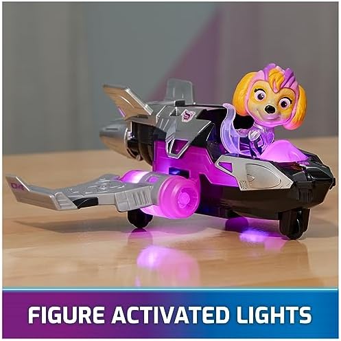 Paw Patrol: The Mighty Movie, Airplane Toy with Skye Mighty Pups Action Figure, Lights and Sounds, Kids Toys for Boys & Girls 3+