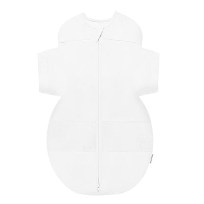 Happiest Baby SNOO Sleep Sack - 100% Organic Cotton Baby Swaddle Blanket - Doctor Designed Promotes Healthy Hip Development (White, Medium)
