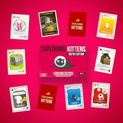 Exploding Kittens NSFW Edition 2-5 Players - Ages 17+ - 15 Minutes to Play - Party & Family Card Game for Adults