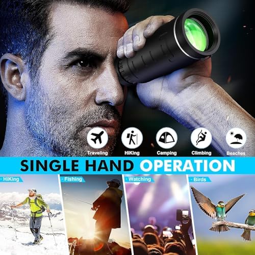 40x60 HD Monocular Telescope with Smartphone Adapter,High Power Portable Telescope for Bird Watching, Hiking, Camping, Travel & Outdoor Adventures