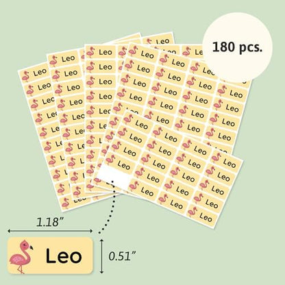 – Personalized Name Labels for Kids (180) – Waterproof & Durable Stickers for Clothing, School & Daycare Items - Exotic Animals