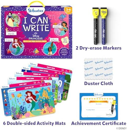 Skillmatics I Can Write Disney Princess - Reusable Preschool Learning Activities, Educational Toy and Game, Back to School Supplies, Gifts for Students, Kids, Toddlers Ages 3, 4, 5, 6