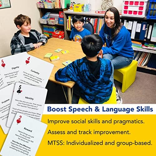 Mind Brain Emotion 52 Essential Conversations for Home, Therapy, Speech, School Classroom - Conversation Cards for Kids, Family, Teacher & Counselor to Build Growth Mindset & Communication Skills