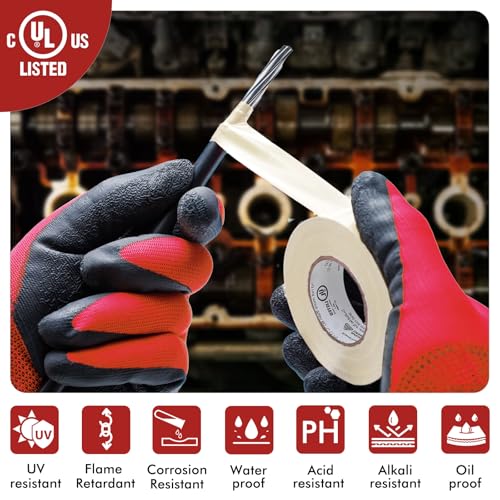 Electrical Tape, 10 Rolls Professional Grade PVC Electric Tape, UL/CSA Listed ¾ in x 66 ft Insulating Vinyl Tape for Electrical, Repairs, Automotive and Equipment, Pro-36C, White