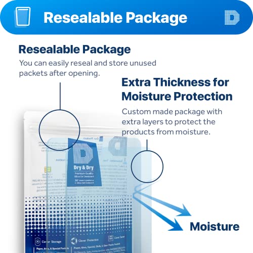 Dry & Dry 30 Gram [50 Packets] Silica Gel Packets Desiccants, Silica Packets - Rechargeable Silica Gel Packs, Silica Gel Packets, Desiccants Packets, Silica Gel