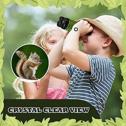 Libima 24 Pcs Binoculars for Kids Educational Compact Kids Binoculars with Neck String Toddler Telescope for Boys Girls Learning Bird Watching Camping Hiking Travel Safaris Birthday Gifts(Green)