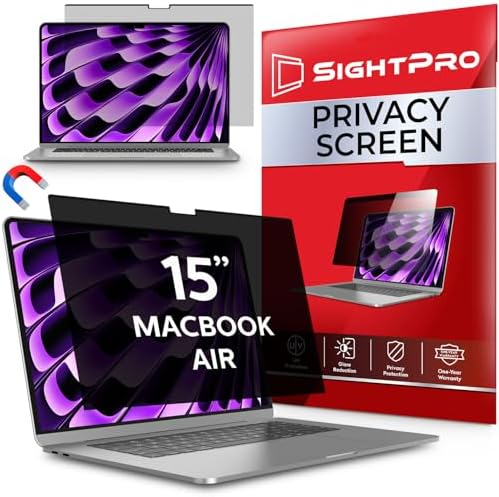 Magnetic Privacy Screen for MacBook Air 15 Inch (2023-2025, M2, M3, M4) Removable Laptop Privacy Filter Shield and Protector