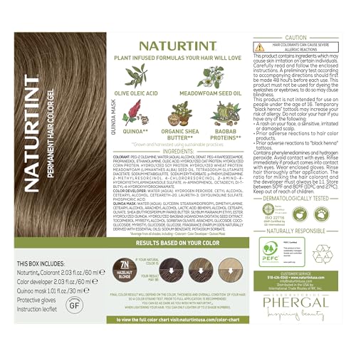 Naturtint 7N Hazelnut Blonde Permanent Hair Color (Pack of 6), Ammonia Free, Vegan, Cruelty Free, up to 100% Gray Coverage, Long Lasting Results (Packaging may vary)