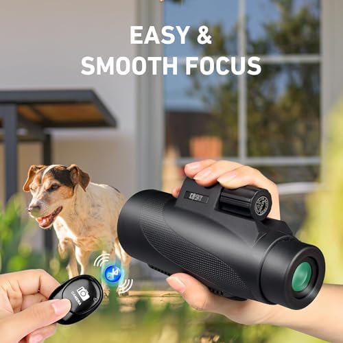 Gosky 15x52 HD Monocular, Monocular for Adults High Powered with Tripod, Monocular Compact with BAK4 Prism & FMC Lens, Bluetooth Camera Remote, Monoculars for Hunting, Bird Watching, Hiking,Traveling