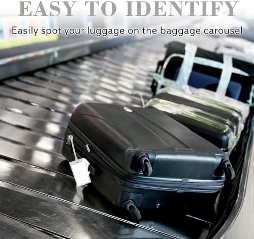 50 Pack Luggage Tags for Suitcases, Airplane Travel Essentials for Flying, International Travel Must Haves, and Luggage Accessories by Sodsay