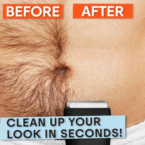 MERIDIAN The Trimmer Original - Body Hair Trimmer for Men, Electric Shaver for Pubic Hair, Chest, Legs & Bikini, Waterproof & Rechargeable, Onyx