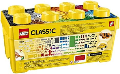 LEGO Classic Medium Creative Brick Box 10696 Building Toy Set - Featuring Storage, Includes Train, Car, and a Tiger Figure, and Playset for Kids, Boys, and Girls Ages 4-99