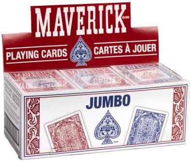 Maverick Playing Cards, Jumbo Index, Red and Blue, 48 Pack