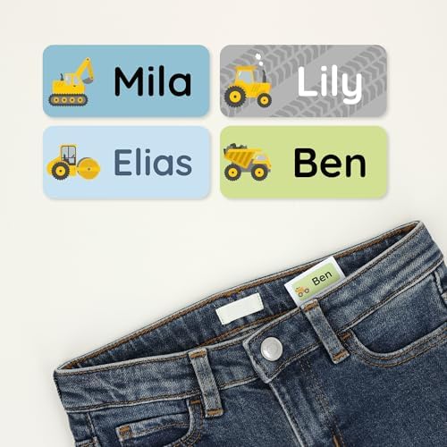 – Personalized Name Labels for Kids (120) – Waterproof & Durable Stickers for Clothing, School & Daycare Items - Heavy Duty Vehicles