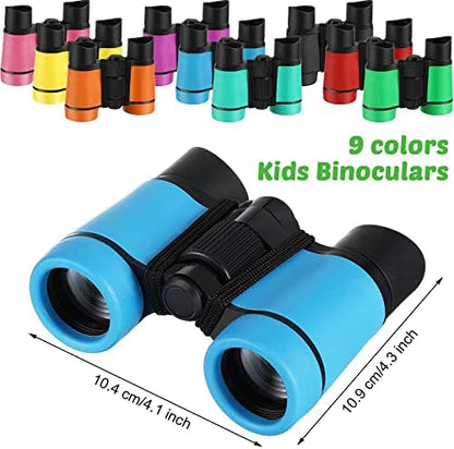 Yunsailing 9 Pack Kid Binoculars Shockproof Mini Compact Binoculars Gifts for 3-12 Years Boys Girls Folding Small Telescope for Kids Bird Watching Camping Outdoor Play, 9 Colors