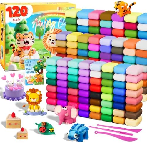 Air Dry Clay - 120 Pack Modeling Clay Kit with 3 Sculpting Tools,Safe & Non-Toxic,DIY Magic Toys Gifts for Boys,Girls,Kids - 48 Colors