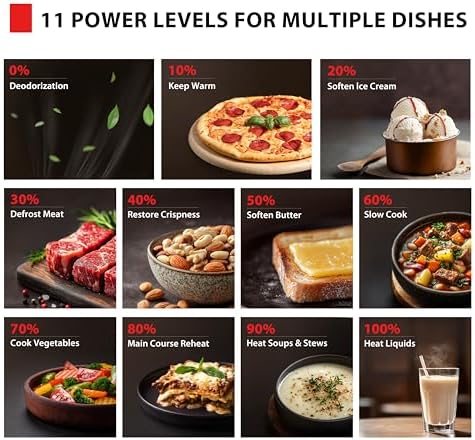 TOSHIBA ML-EM09PA(BS) Small Microwave Oven with 6 Auto Menus, Mute Function & Child Lock, LED Lighting, Perfect for Apartment, 0.9 Cu Ft, 10.6 Inch Removable Turntable, 900W, Black Stainless Steel