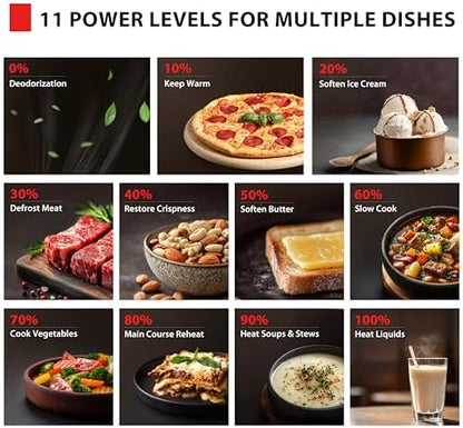 TOSHIBA ML-EM09PA(BS) Small Microwave Oven with 6 Auto Menus, Mute Function & Child Lock, LED Lighting, Perfect for Apartment, 0.9 Cu Ft, 10.6 Inch Removable Turntable, 900W, Black Stainless Steel