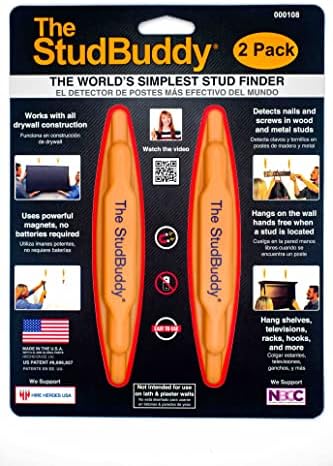 The Original StudBuddy® Magnetic Stud Finder Tool - Made in The USA - Easy to Use Stud Finder Magnet - No Batteries Required - Powerful Magnet Stud Finder - Wall Stud Finder for Drywall and Wood