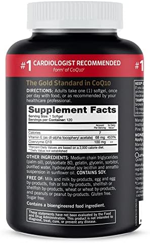 Qunol CoQ10 100mg Softgels, Ultra CoQ10 100mg, 3x Better Absorption, Antioxidant for Heart Health & Energy Production, Coenzyme Q10 Vitamins and Supplements, 4 Month Supply, 120 Count