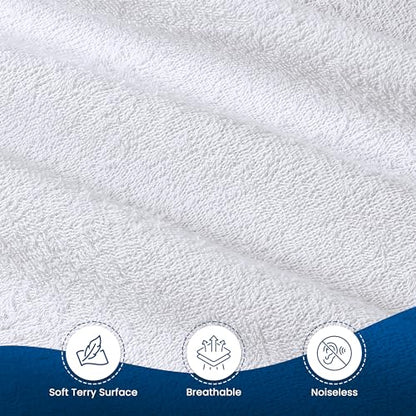Utopia Bedding Waterproof Mattress Protector Queen Size, Premium Terry Mattress Cover 200 GSM, Breathable, Fitted Style with Stretchable Pockets (White)