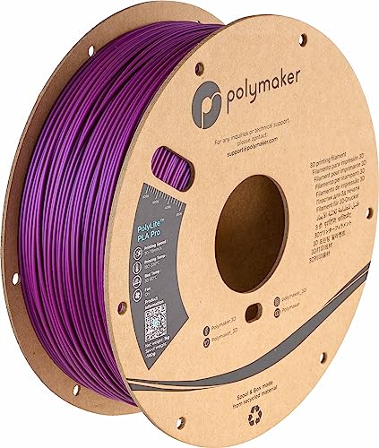 Polymaker PLA PRO Filament 1.75mm 1kg, Tough & High Rigidity Metallic Magenta 3D Printing Filament, PolyLite PLA PRO 3D Printer Filament 1.75mm, Print with Most 3D Printers