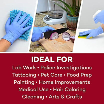 Dealmed Medical Exam Gloves – 200 Count Large Nitrile Gloves, Disposable, Non-Irritating Latex Free, Multi-Purpose Use for a First Aid Kit and Medical Facilities