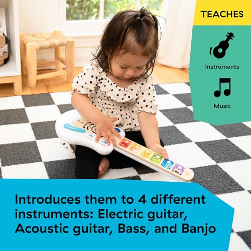 Baby Einstein Strum Along Songs Magic Touch Wooden Toy Guitar with Whammy Bar, Montessori Musical Learning Toy with Lights, 12mo+
