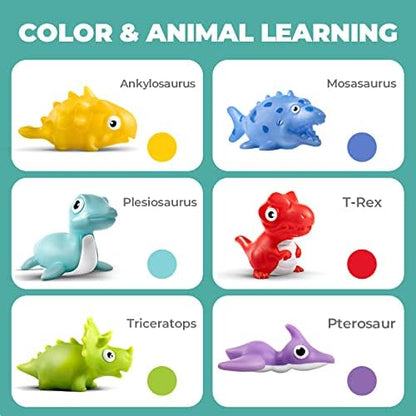 Hely Cancy Infant Bath Toys for 18 Months - No Hole Animal Bathtub Toys, Baby Bath Tub Toys