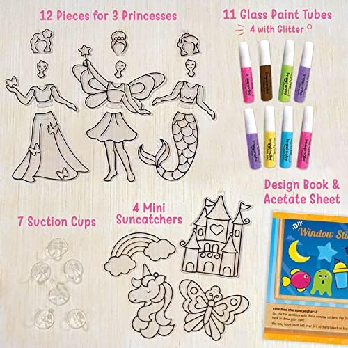 Imagimake Window Art Princess | Suncatcher Kit | Arts and Crafts for Kids Ages 8-12 | Girls Toys Age 6-8 | Unicorn Gifts for Girls Age 6-8 | 5 Year Old Girl Gift | 8 Year Old Girl Birthday Gift