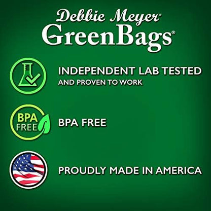 Debbie Meyer, GreenBags 32-Pack (16M, 8L, 8XL) | Reusable Storage Bags Keeps Fruit, Vegetables, Produce, Cut Flowers Fresh Longer, Kitchen & Fridge Preservation Solution, BPA Free, Made in the USA