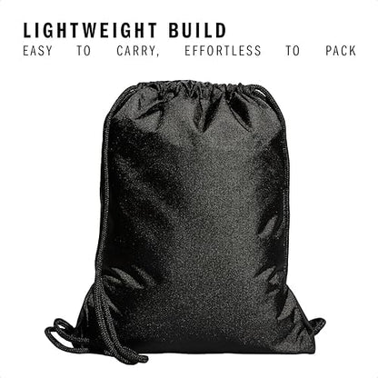 adidas Alliance Sackpack, Drawstring Backpack, Lightweight Small Gym Bag for Women and Men, Black/Gold Metallic/Black, One Size