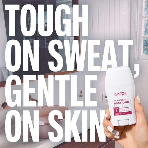 Carpe Underarm Antiperspirant and Deodorant, Clinical strength with Rose Water scent, Combat excessive sweating Stay fresh and dry, Great for hyperhidrosis