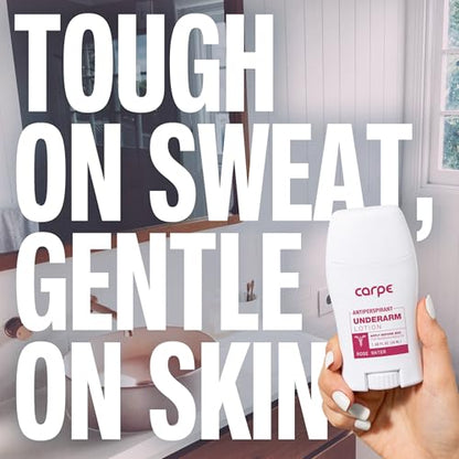 Carpe Underarm Antiperspirant and Deodorant, Clinical strength with Rose Water scent, Combat excessive sweating Stay fresh and dry, Great for hyperhidrosis