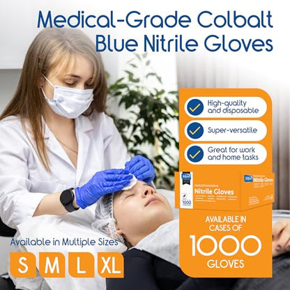 Inspire Nitrile Gloves Medical Examination | 4.5 Grade The Original Quality Stretch Cobalt Blue | Disposable Latex Free Case of 1000 (Size XL)