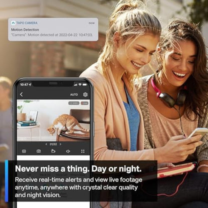 TP-Link Tapo 2K Security Camera for Baby Monitor, Dog Camera w/Motion Detection, 2-Way Audio, Night Vision, Cloud & SD Card Storage (Up to 256 GB), Works w/Alexa & Google Home, 2-Pack (Tapo C110P2)