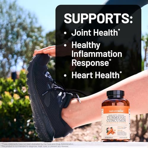 NatureWise Curcumin Turmeric 2250mg - 95% Curcuminoids & BioPerine Black Pepper Extract for Advanced Absorption - Daily Joint and Immune Health Support - Vegan, Non-GMO, 360 Count[120-Day Supply]
