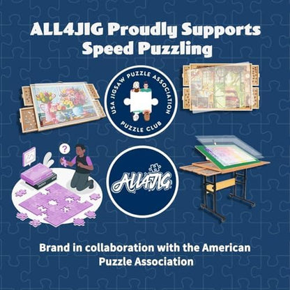 ALL4JIG 1000 Piece Rotating Puzzle Board with Drawers 22"x30"Portable Wooden Jigsaw Puzzle Table for Adults Portable,Lazy Susan Spinning Puzzle Boards Birthday Gift for mom
