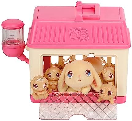 Little Live Pets Lil Baby Bunny Playset Pack, Mama Surprise Bunny Family Collection, Interactive Fold-Out Easter Baby Girl Gifts, Toy for Kids 5+