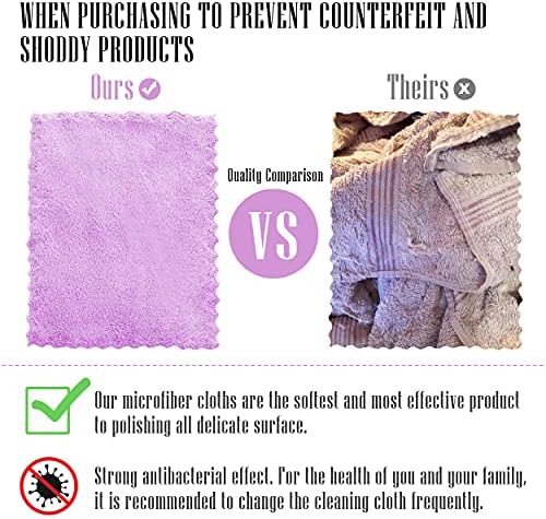 24 Pack Kitchen Dishcloths - Does Not Shed Fluff - Reusable Dish Towels, Dish cloths, Super Absorbent Coral Fleece Cleaning Cloths, Nonstick Oil Washable Fast Drying, 16 x 19 Inch (Multicolor)