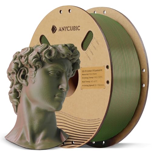 ANYCUBIC Matte PLA Filament 1.75mm, 3D Printing PLA Filament 1.75mm Dimensional Accuracy +/- 0.02mm, 1KG Spool (2.2 lbs), Matte Green Brown