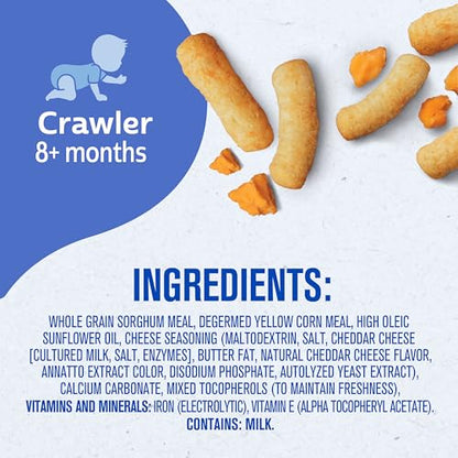 Gerber Snacks for Baby Lil Crunchies, Mild Cheddar, 1.48 Ounce (Pack of 6)