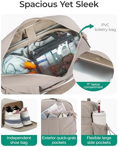BAGSMART Gym Bag for Women, Duffle Bag for Travel with Wet Pocket, Lightweight Carry on Weekender Duffel, Water Resistant